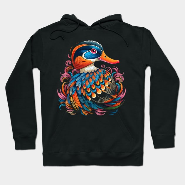 Patriotic Mandarin Duck Hoodie by JH Mart